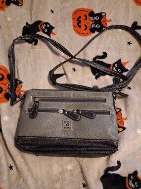 Stone & Co. Nancy Leather 4-in-1 Crossbody Bag Grey Black Wristlet